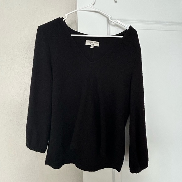 Madewell Tops - Madewell, Medium Texture and Thread 3/4 sleeve shirt, Black